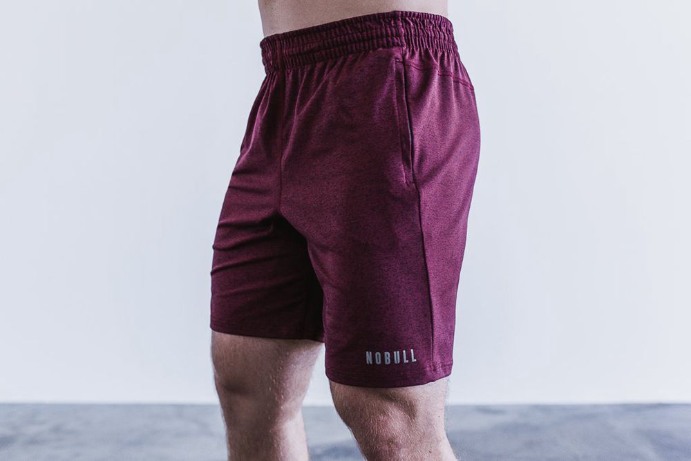 NOBULL Men's Knit 8.5" Shorts - Wine Heather - Ireland (6103QROLW)